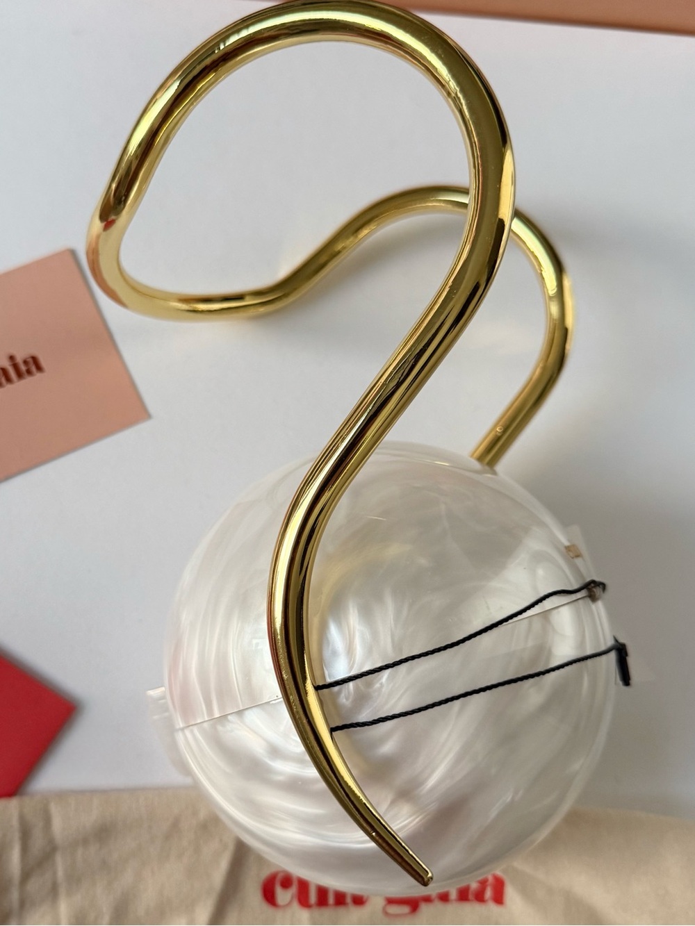 CULT GAIA. Brand New Pearl Acrylic Metal Top-Handle Bag. $498. - Picture 11 of 16